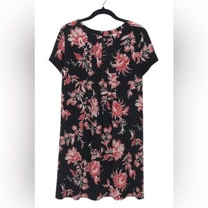 J. Jill Wearever Collection Black/Red Floral Dress – Women’s Size Medium